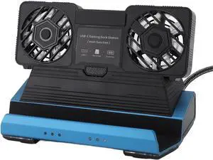 9 in 1 Docking Station for Steam Deck, USB C Dock Station Hub with Detachable Dual Cooling Fan, 4K 60Hz Gigabit Ethernet 4 USB 3.0 PD100W Slot