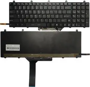 OEM New US Laptop Keyboard for MSI MS-16GA MS-16F3 MS-16F4 MS-1756 MS-1762 MS-1763 - White Backlight, Black Color, Compatible with MSI Laptops Accessories