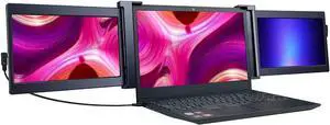 HUIOP 13.3 inch Portable Triple-Screen Monitor Laptop Expansion Screen 1920 * 1080 Resolution Easy Installation for 13.3-16.5 inch Laptop,Monitor