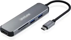 Port Expander USB C Hub Multiport Adapter 5 in 1 Type C Hub with HDMI Ports, 2 USB 3.0 Port, SD/TF Card Reader Compatible USB C Laptop USB Splitter