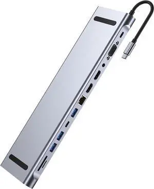 NonMiFyR USB C Hub with 100 W PD Port and Versatile Ports, 12 Port