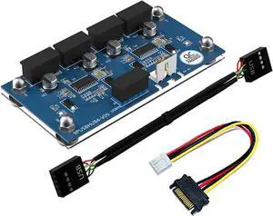 USB2.0 9Pin Header Extension USB Hubs 4Port Multiplier USB2.0 9Pin To 4Port 9Pin With Base For PC Expansion