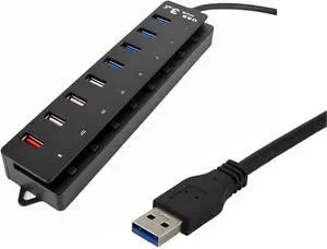 STBQHG 8 Ports USB 3.0 2.0 Hubs Multi Port USB Hubs with Single Switches, Light Multiple USB Ports USB Adapter USB Extender