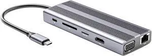 Mikinona Type C Multi Port USB Hub USB Data Dock for Computer Durable with Support Access for and Card Reading