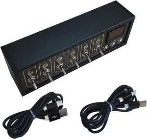 6 Port USB Hub with Independent Power Switch, LCD Display, High Speed Data Hub, Splitter, Portable USB Expansion Hub for PC