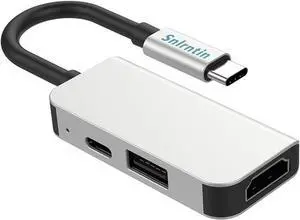 USB C Hub to HDMI Multiport Adapter, 3-in-1 USB C Adapter with 4K HDMI, USB 3.0, 100W PD Ports for MacBook Pro, iMac, iPad Air, Chromebook, iPhone 15 Pro, PC, etc