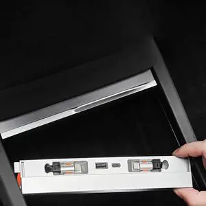 for Tesla Model 3 Highland 2024 Central Control Docking Station with Fast Charging Cables Center Console USB Hub (Style A)