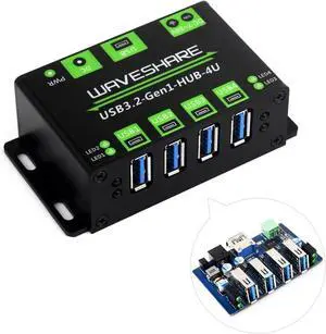 4-Ch USB 3.2 Gen1 HUB, Metal Case with Wall-Mount Support, Driver-Free, Plug-and-Play, Supports Windows, MacOS, Linux and Android Systems (USB3.2-Gen1-HUB-4U)