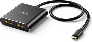 USB-C to Dual DisplayPort Splitter Adapter, 4K@60Hz,Type C to DisplayPort for Dual Monitor,DP MST Hub for XPS 13/15, Lenovo, Chromebook, HP etc