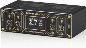 Douk Audio U6 Retro 6-Port USB Docking Station with Voltmeter  25W USB Charger HUB Power Splitter for Phones, Tablets, and Gadgets