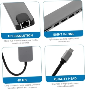 Type-c Docking Station Laptop Multifunction USB Hub Adapter for Office Work Pd Type-c Docking Station Laptop Multifunction USB Hub Adapter for Office Work Pd