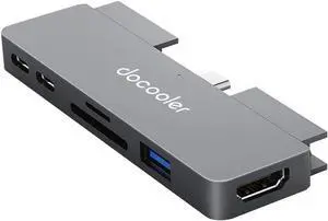 Hub QISUO r 7-in-1 Type-C Hub with USB3.0 Audio HD Port TF SD Card Slots Compatible with Pro Type-C Phone Tablet Lap