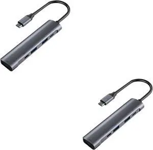jojofuny 2pcs Type-c USB Hub USB Ports Compact Expansion Adapter for Laptops and Devices Portable Design for