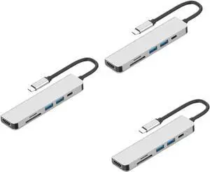 Artibetter 3pcs Type- Adapter USB Hub Multifunction Portable Adapter Reader Converter Efficient