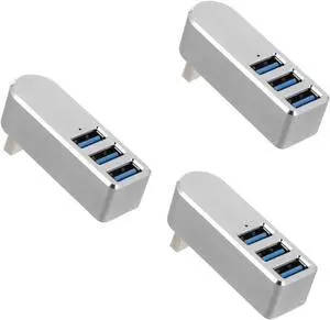 jojofuny 3pcs USB Laptop Hub Port USB Hub Data Aluminum Alloy Easy to Use Computer Accessory