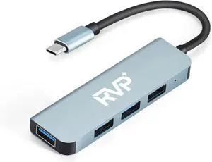 RVP+ USB Hub for Laptop, 4 Port USB Multiport Adapter, USB Splitter for Flash Drive, Keyboard, Mouse, Console, HDD, Xbox