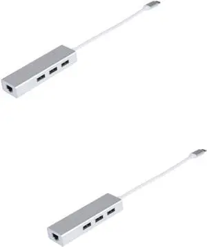 Uonlytech 2pcs Multi-Function USB Type- Ethernet USB Ports Gigabit Ethernet Pc Laptop Compatible