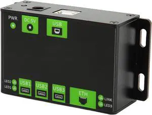 Managed USB Switch/Hub Multifunctional Full Metal Case, High-Speed Data Transfer 3 Way USB 100M Network Port Expansion Hub Adapter for PC, Laptop, Keyboard, Mouse, External Hard Drive(US)