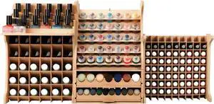Bucasso Plastic Modeling Tool Storage Large Capacity Paint Combination Rack MDF Material Paint Box Holds 211 Paint DIY Tinting Ink Bottle Durable, Suitable for Tamiya/Mr.Hobby/Vallejo/Citadel GK PS