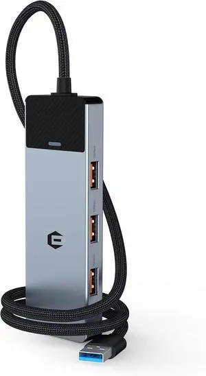 oditton 4in 1 USB Hub, USB 3.2 Hub, USB Splitter Multiport Adapter 10Gbps Data Hub with 1.6ft/50cm Extended Line for MacBook Air/Pro, iMac, Dell Desktop, HP Desktop, Surface, Tesla Model 3, Mobile HDD