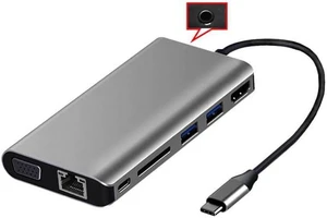 USB Type C Hub 8 in 1 Aluminium Alloy PD Charging USB 3.0 HDMl LAN SD TF Hub Ethernet for Laptop PC USB Type C Hub 8 in 1 Aluminium Alloy PD Charging USB 3.0 HDMl LAN SD TF Hub Ethernet for Laptop PC