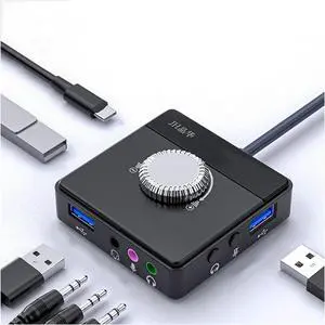 LTLWSH USB C Hub, USB Multi Port Expander with Sound Card Computer Docking Station 10 in 1 Docking Station USB hub hub Splitter