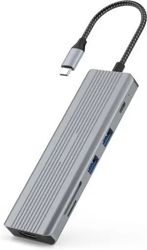 SUTOUG Docking Station Hub, Type C Hub with 4K HDMI, 2*USB3.0, 2*USB2.0, Type C PD Charging Port, SD/TF Card Reader for MacBook Pro/Air, Chromebook Pixel, Dell XPS 13/15