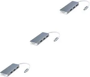 Hemobllo 3pcs Type- Card Reader with USB Ports Micro Interface for Laptops Compact Design for Space Grey