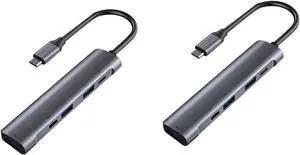 Mikikit 2pcs USB Hub Type c Adapter Splitter for Computer Accessories Portable Data Hub Multiple Ports for