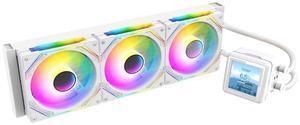Iceberg Legend 360 Ultra-Performance Gaming PC aRGB Liquid Cooling with a Full LCD Screen, a Water Cooler for CPU Intel or AMD with 360mm Radiator, and Three RGB 120mm Fans (White)