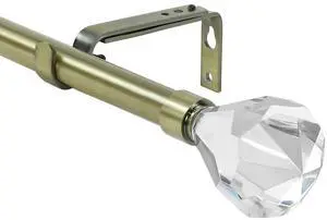 Urbanest Pierre Cut Crystal Drapery Curtain Rod Set 3/4" (Antique Brass, 28"-48")