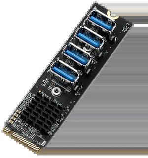 FOR M.2 NVME To Four-port USB 3.0 Expansion Card Type-E Adapter Card M2 To 19PIN