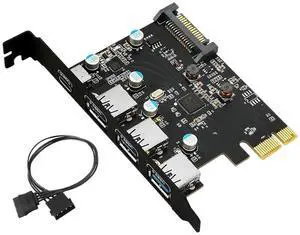 FOR PCIE Four-port USB 3.0 Adapter Card PCI-Ex1 To 4-port USB Expansion Card, Support 2U Half-height Small Chassis