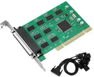 PCI Eight Serial Port Card RS232 Expansion DB9 Pin Adapter Card COM Communication Filtering Anti-interference and Anti-surge
