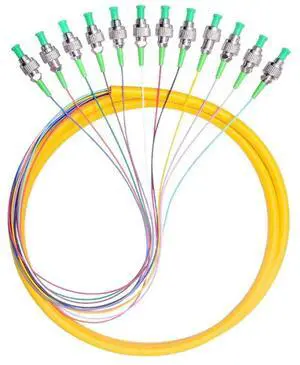 FOR FC APC 12 s fanout fiber optic Pigtail SM simplex 12 1.5M Optical fiber pigtail /cord cable 12 color bunchy pigtail