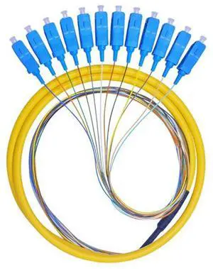 FOR SC UPC 12 s fanout fiber optic Pigtail simplex 12 1.5M Optical fiber pigtail cord cable 12 color bunchy pigtail