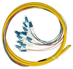 FOR LC UPC 12 fanout fiber optic Pigtail SM simplex 12 1.5M Optical fiber pigtail /cord cable 12 color bunchy pigtail