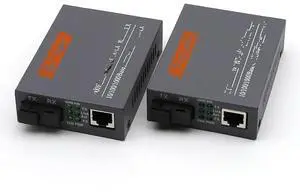 FOR 1pair HTB-GS-03 10/100/1000m 20KM SC Simplex mode Fiber Optic RJ45 Enternet Media Converter fiber optic transceiver