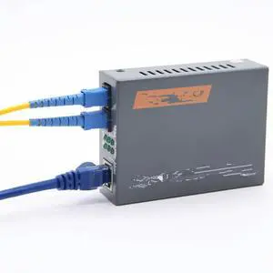 FOR 1PCS 10/100/1000M HTB-GM-03 Simplex mode Double Fiber Optic RJ45 Enternet Media Converter 2KM Fiber TTransceiver