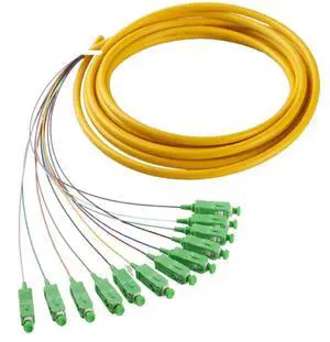 FOR SC APC 12 fanout fiber optic Pigtail SM simplex 1.5M Optical fiber pigtail /cord cable 12 color bunchy pigtail