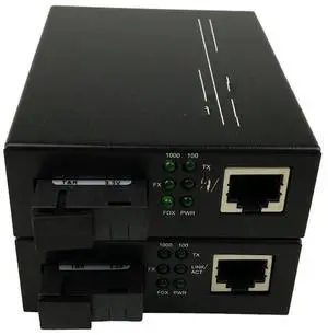 FOR 1 pair 1000base 1.25G SC Simplex mode Fiber Optic RJ45 Enternet Media Converter converter fiber optic transceiver 20KM