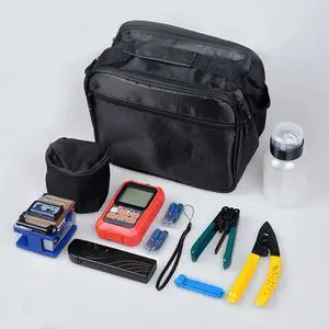 FOR Fiber Optic Tool Kit with Fiber optic power meter FC-6S Fiber Cleaver CFS-2 Wire stripper 15mW VFL Fault detector