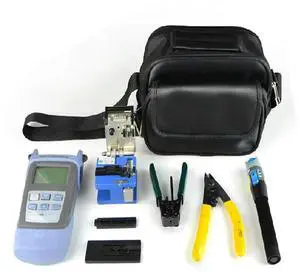 FOR 8 In 1 Fiber Optic Tool Kit with FC-6S Fiber Cleaver and Double port Wire stripper 5MW Fault detector