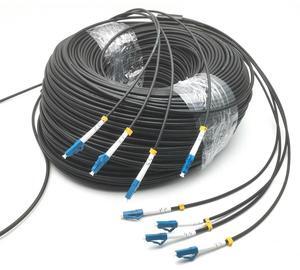 FOR 4 s Patch Cord,9/125 4C G657A1 SM 4.0mm LSZH Black Cable LCUPC-LCUPC Outdoor FTTA Fiber Optic Patch Cord