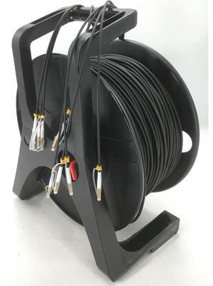 FOR 100M,4Strands,MM,LC-LC,OM3-300,4C, Cable,Dia4.5mm,Black,TPU Jacket,with PCD310, Optic Fiber Patch Cord Data Center
