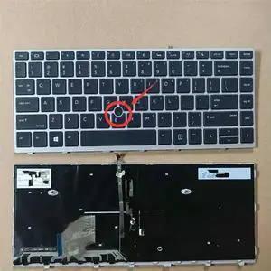 US Backlit  Probook 440 G6 445 G6 440 G7 445 G7 Laptop Keyboard Black Silver with frame