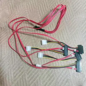 Mini SAS 36 Pin SFF-8087 to (4) SFF-8482 with 4 Power HDD Cable SAS Cable