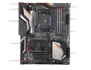 FOR 1PC GA X470 GAMING 7 WIFI FOR 1PC Socket AM4 64GB DDR4 PCI-E 3.0 ATX Desktop Motherboard