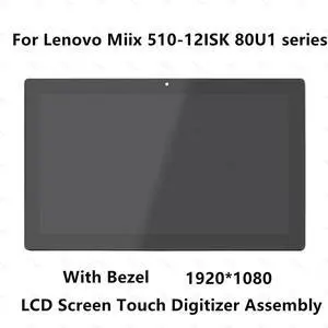 FOR 12.2 inch LCD LED Screen Display Panel Glass Digitizer Assembly with Frame Bezel For 510-12ISK 80U1 series