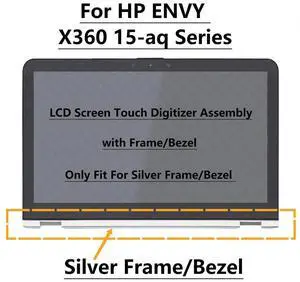 FOR 15.6 For 15-aq102ng 15-aq193ms 15-aq040nz Glass Digitizer+LCD Display Assembly+Bezel IPS Panel